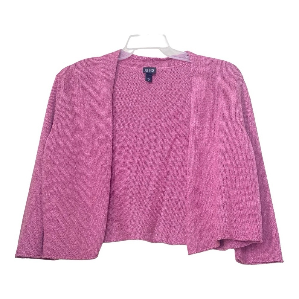 Eileen Fisher Pink Open Front Cardigan